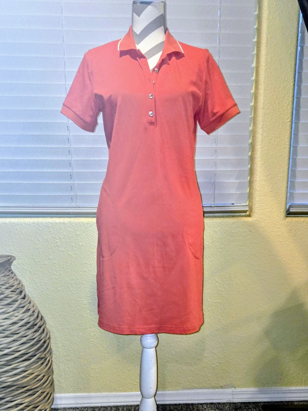 GG BLUE Golf Polo Dress In Firecracker Red